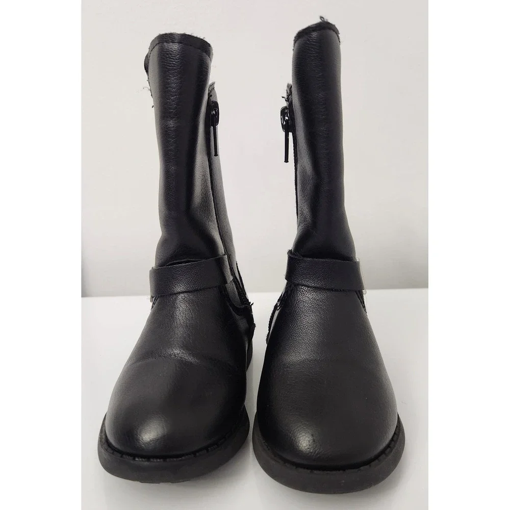 OshKosh Black Faux Leather Side Zip Fashion Riding boots shoes Toddler‎ Size 5